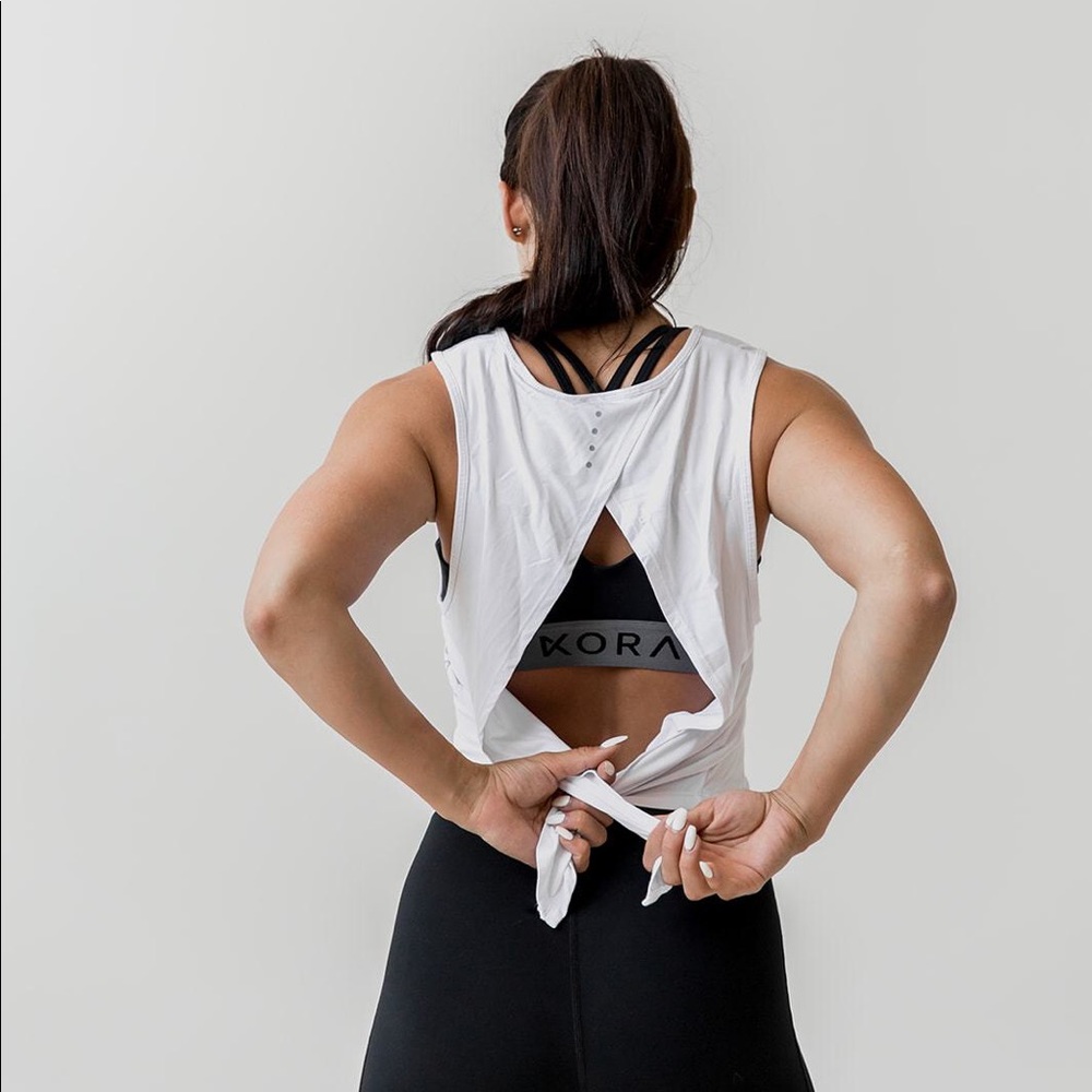 KORA Breeze Tie Tank - White